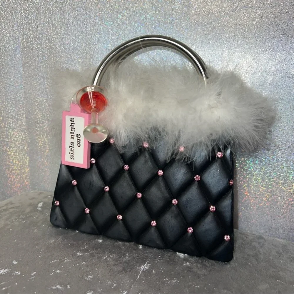 Rhinestone piggy bank purse girls night out martini drinking cup money holder